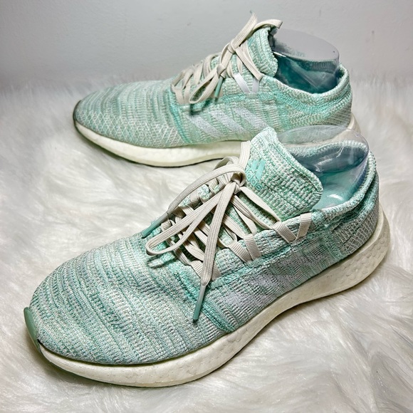 Adidas PureBoost Go Running Shoes Boost Green White Sneaker Size 9 - Picture 5 of 10